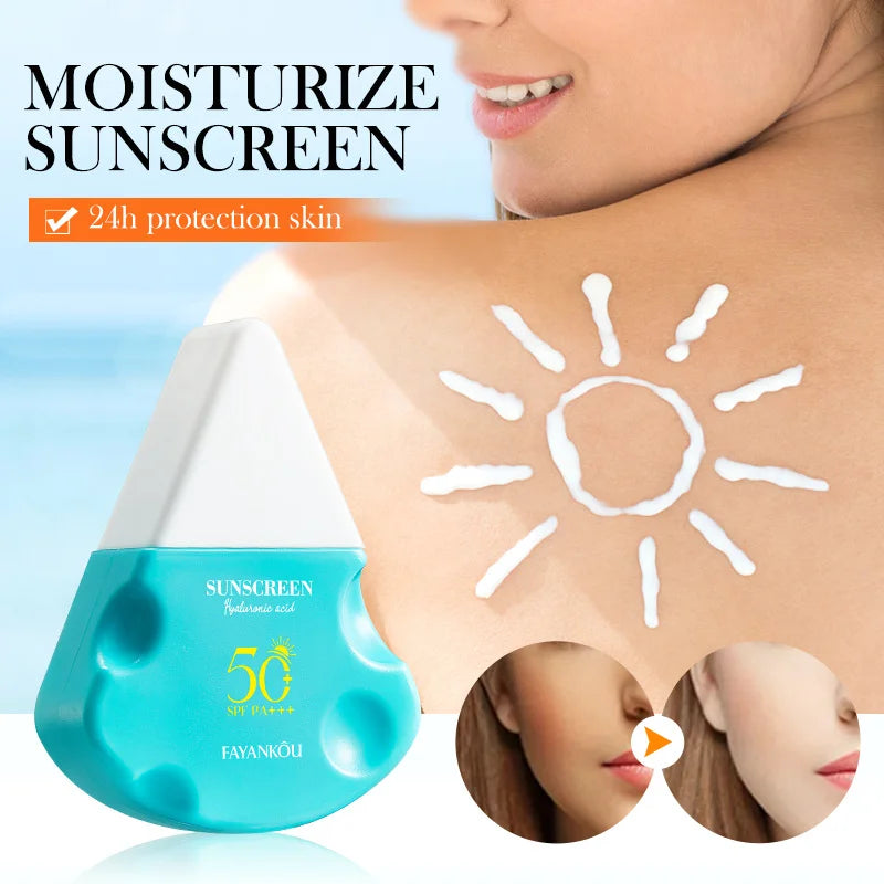 Fayankou Sunscreen SPF 50+++ with Hyaluronic Acid  24H Hydration UV Protection Non Greasy Lightweight Moisturizing  Isolation Body Sun Screen Cream 30g