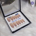 Romantic Myth Diamond Dust Glitter Press-On Nails Cat's Eye Nail 2787 Pack of 2