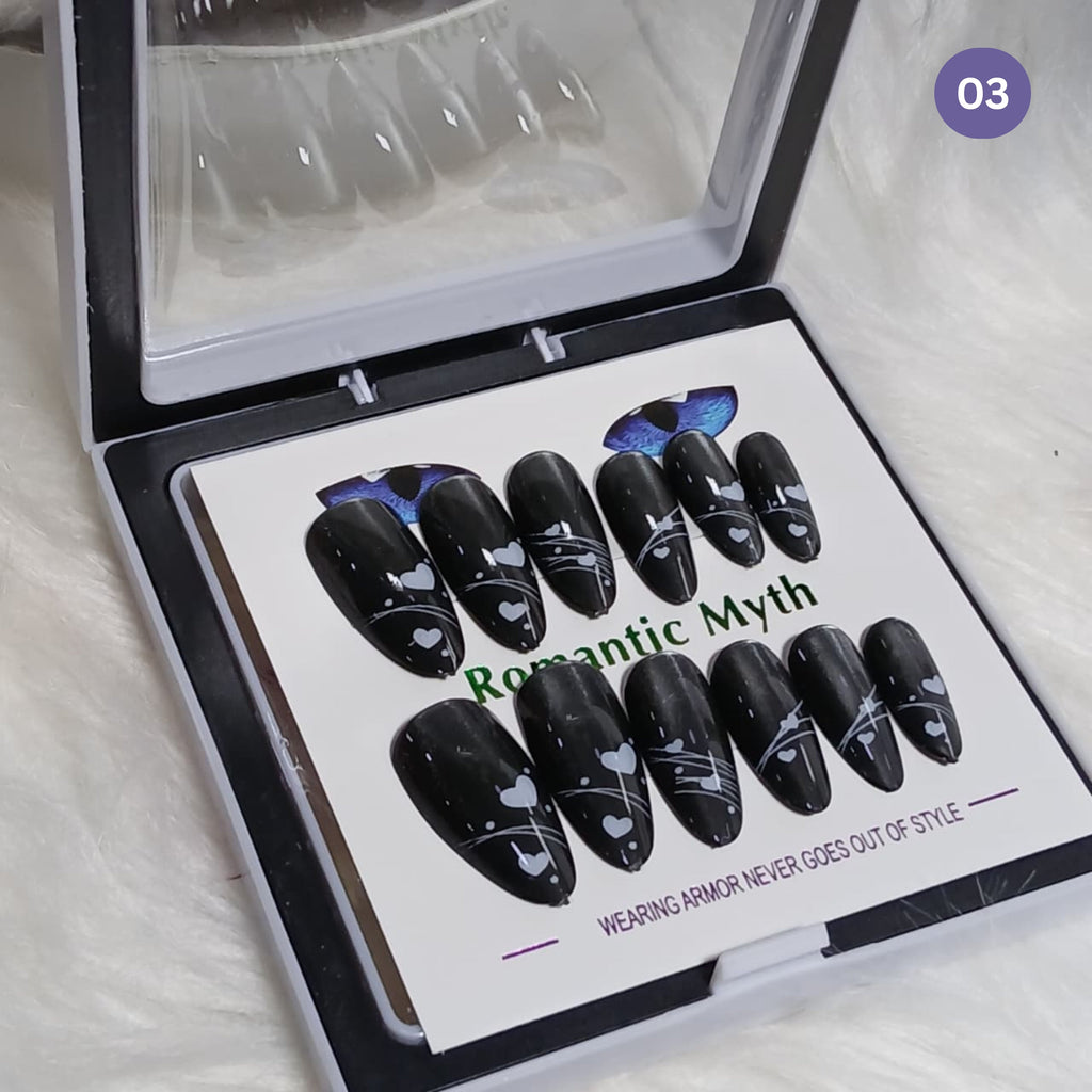 Romantic Myth Classic Elegance Press-On Nail Kit Cat's Eye Nails Pack of 3