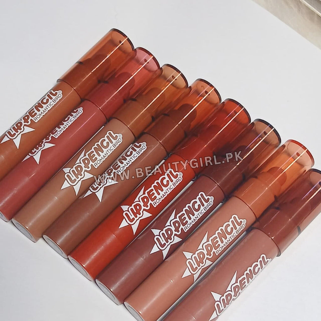 Romantic Bird Nude Lip Crayons  All-Day Lasting Pack of 8