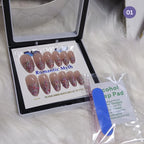 Romantic Myth Diamond Dust Glitter Press-On Nails Cat's Eye Nail 2787 Pack of 2