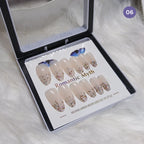 Romantic Myth Diamond Dust Glitter Press-On Nails Cat's Eye Nail 2787 Pack of 2