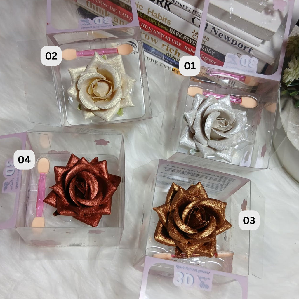 Loleeta 3D Three-dimensional Rose Highlighter + Eye Shadow Powder Easy Coloring Highlight Powder Face Contour Makeup