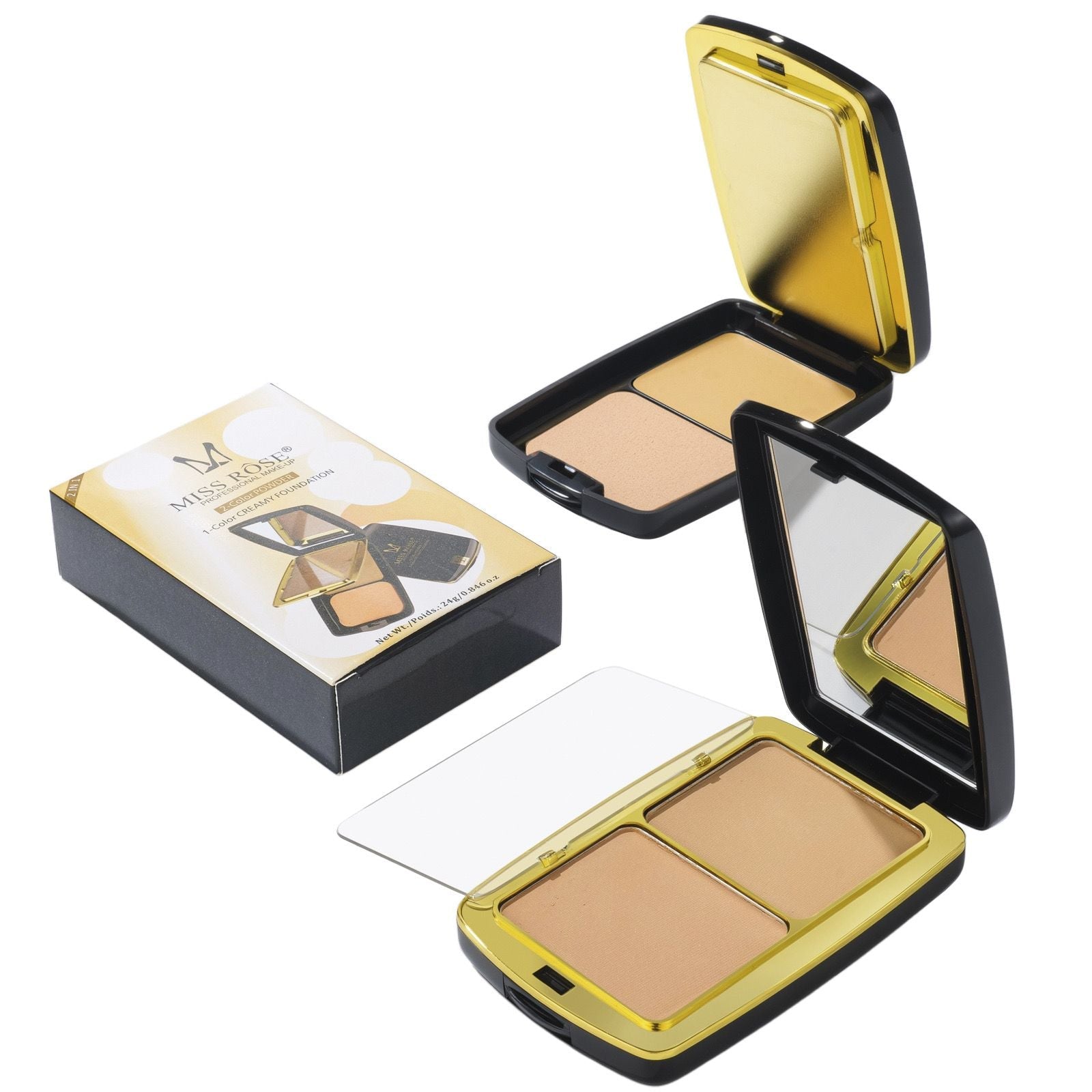 Miss Rose 3 Color Powder Fashion with Mirror