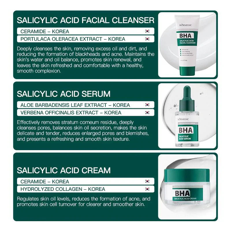 KORMESIC Remove Oil And Reduces Blackheads Salicylic Acid Facial Cleanser 100g