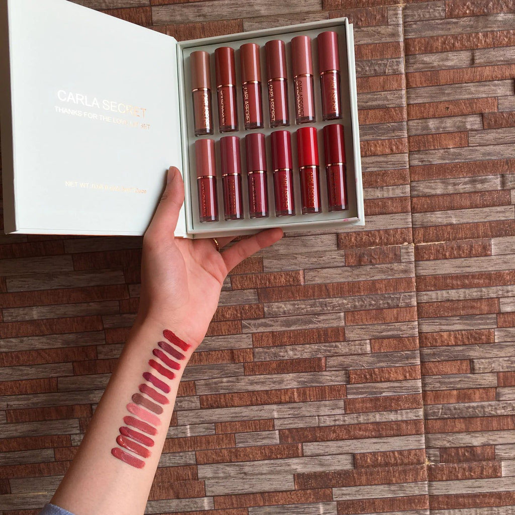 Carla Secret Thanks For The Love Matte Lipgloss 12Pcs Set