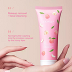 Bioaqua Peach Cleanser Foam Amino Acid Clarifying Facial Skin Cleansing