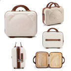 Adorable Bear-Shaped Hanging Makeup Organizer Durable PP Material Portable Cosmetic Storage Bag