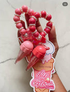Lucky Model Ice cream Lip Gloos with New Key Chain Style