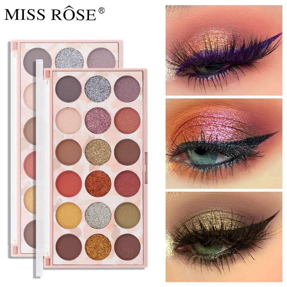 Miss Rose 18 Color Eyeshadow & 6 Color Glitter Palette