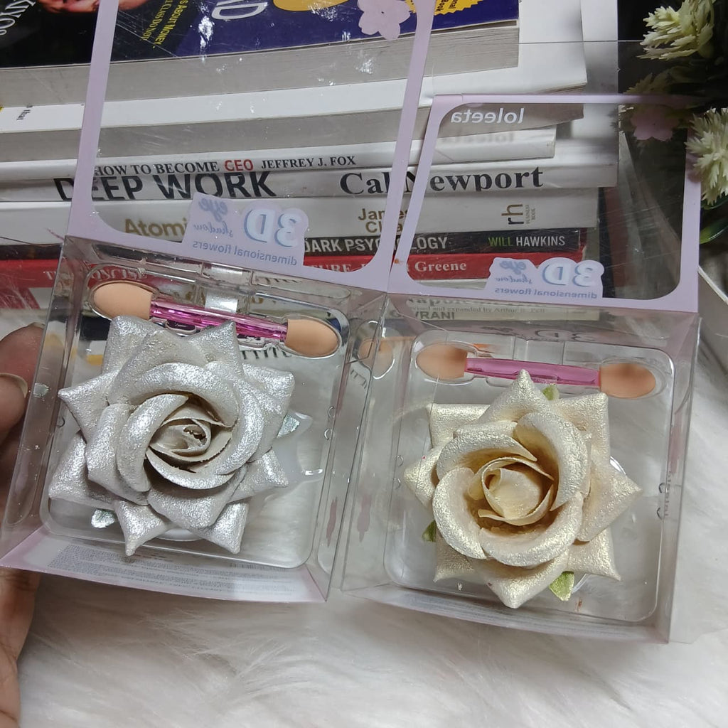 Loleeta 3D Three-dimensional Rose Highlighter + Eye Shadow Powder Easy Coloring Highlight Powder Face Contour Makeup