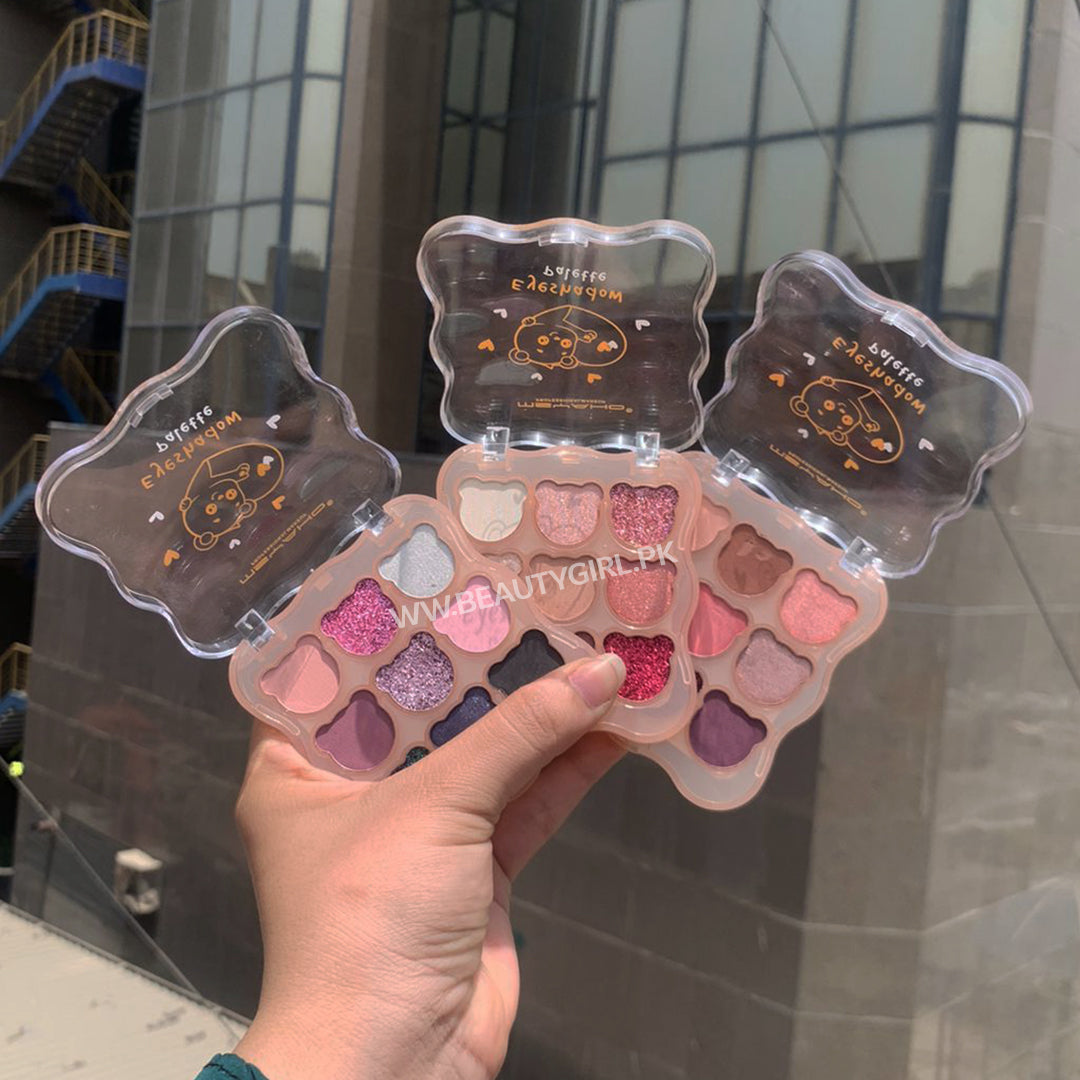 MSYAHO Cute Bear 9 colors Eyeshadow Palette Pack of 3