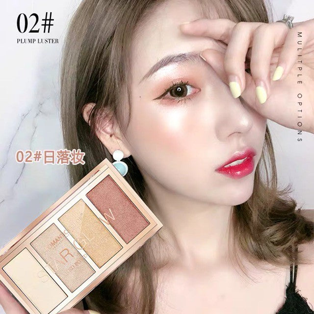 Romantic Color Kiera Beauty Star Glow 4in1 Blush And Highlighter Palette