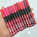 Eveline Beauty Lipstick Pencils Smooth Matte Color for All-Day Glam 12Pcs Set