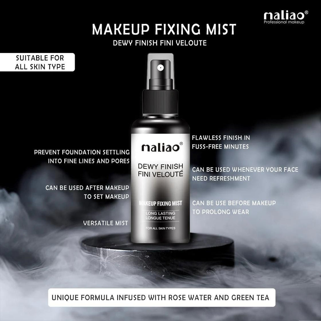 Maliao Dewy Finish Velvet Makeup Fixing Mist Long-Lasting Makeup Fixing Spray 80ml