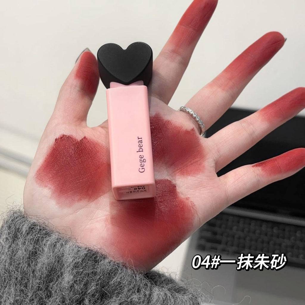 Gege Bear Dream Love Heart Lipstick Velvet Matte Lip Gloss Pack of 6