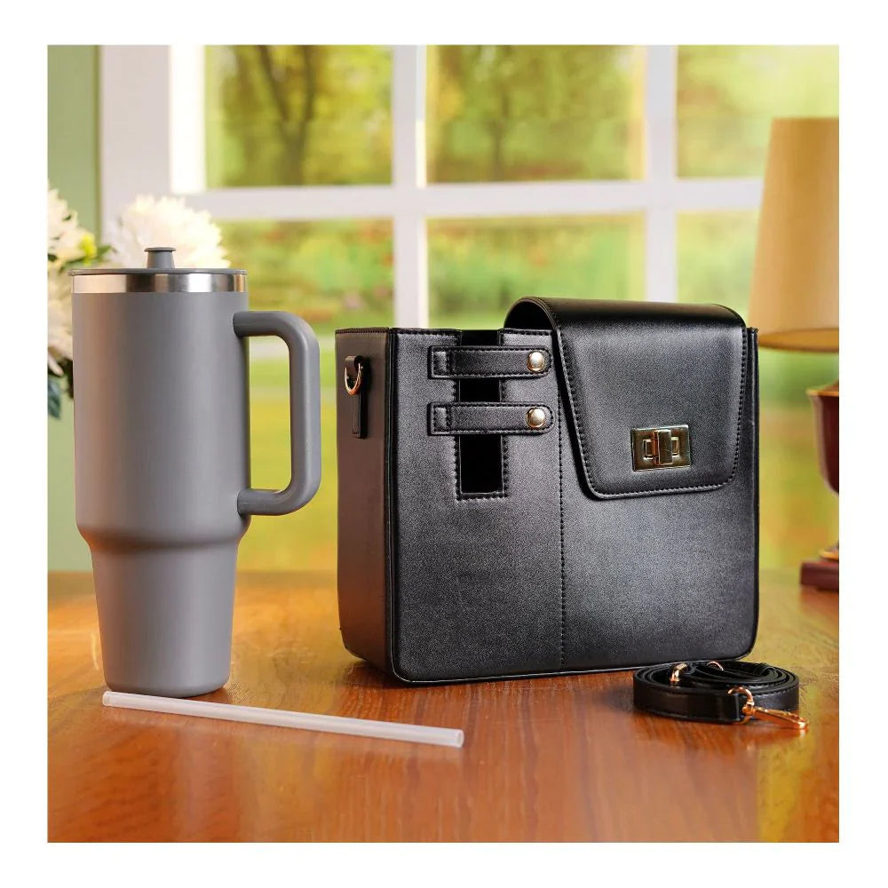 Stanley Tumbler Leather Carry Cross Body Bag With Storage Pocket 18965