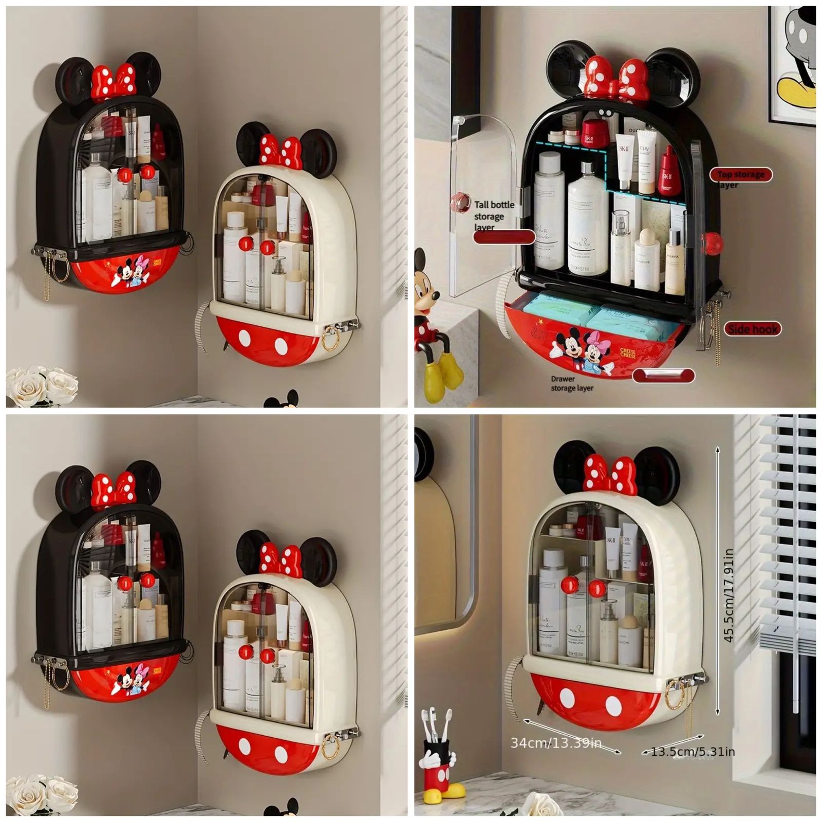 Mickey Mouse Bathroom Cosmetic Shelf Wall-Mounted 19660