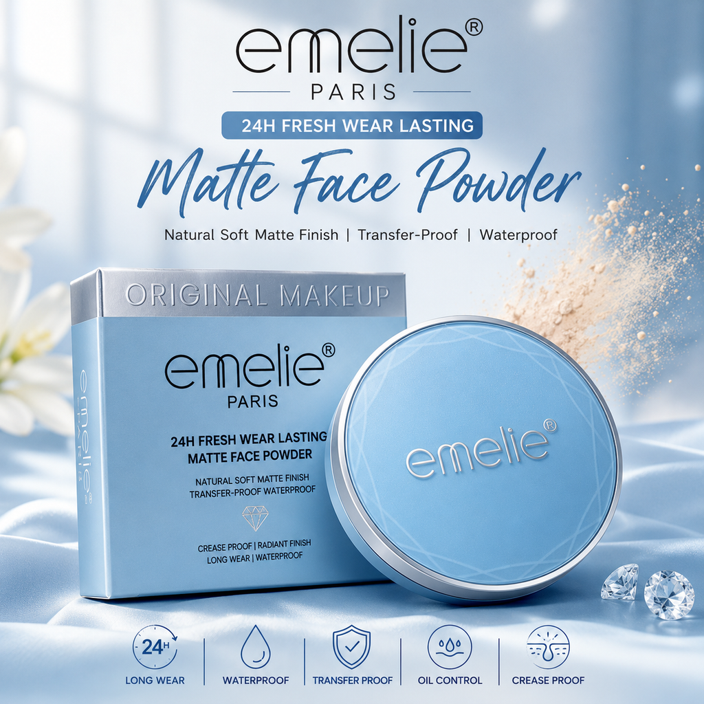 Emelie Paris 24H Waterproof Long Lasting Matte Face Powder