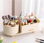 New Elegant Style 360 Degree Rotating Cosmetic Organizer Brush Holder And Cosmetic Tray