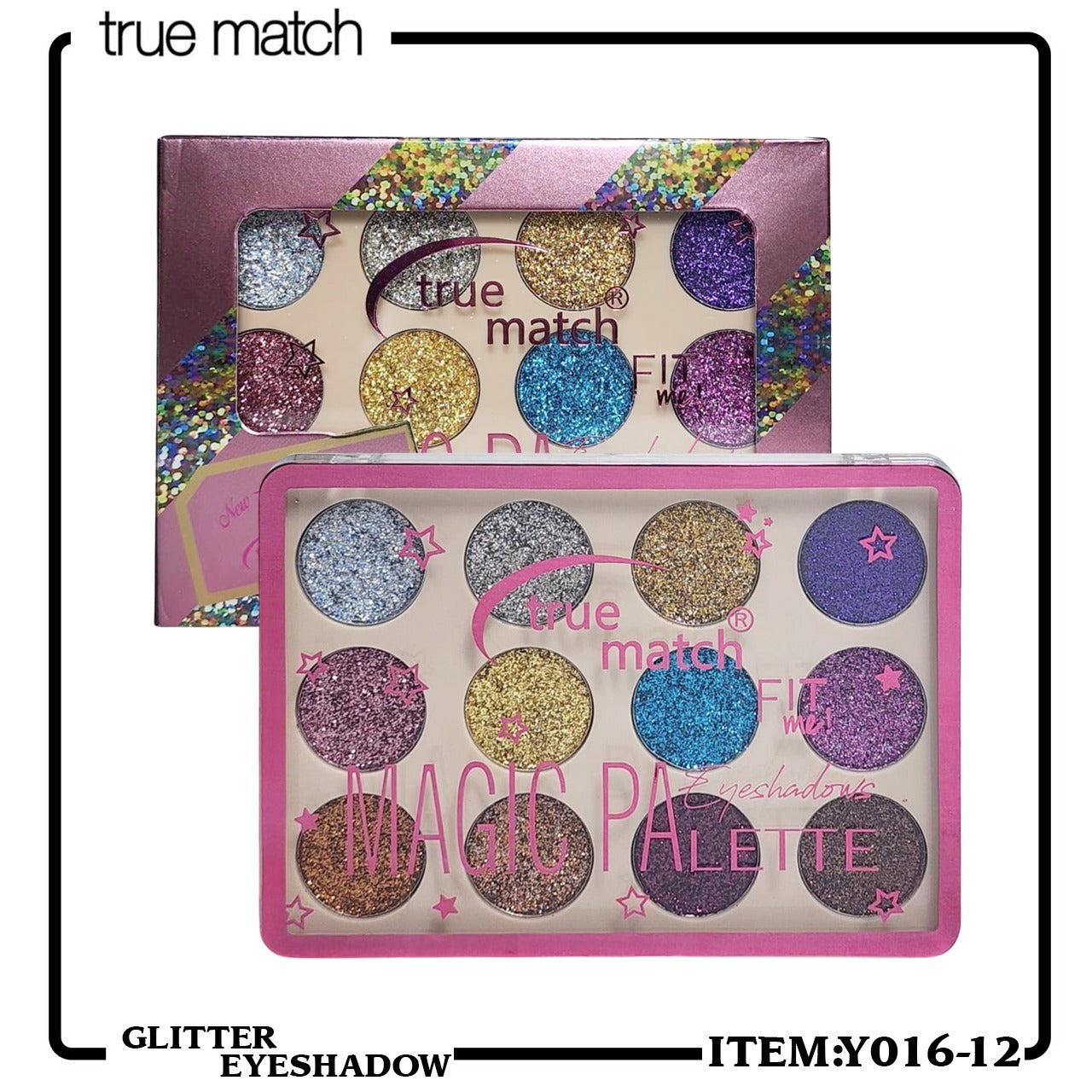 True Match Fit Me 12 Color Magic Glitter Eyeshadow Kit