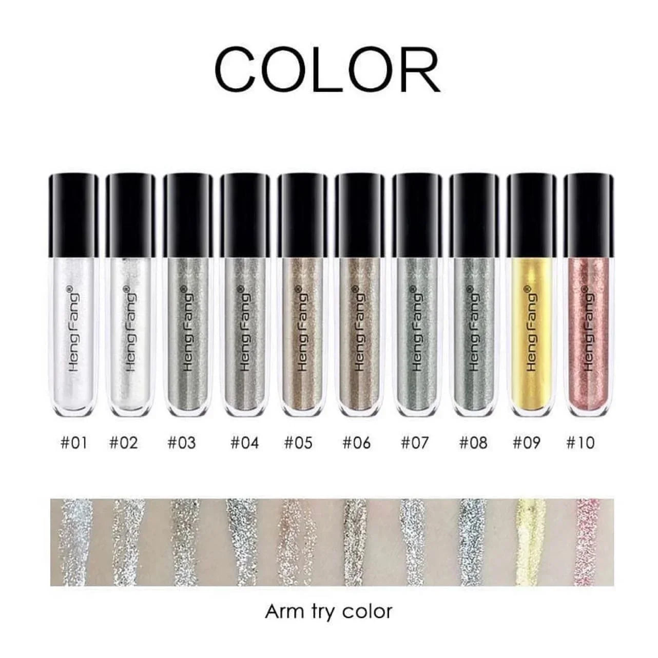 Hengfang Diamond Liquid Glitter Eyeliner 10Pcs Set