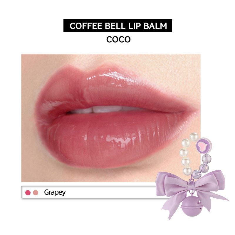 CAFE COCO Portable Bell Lip Balm Moisturizing Hydrating Long-Lasting Lip Balm Mirror Surface Replenishment Water-Rich Lip Blam