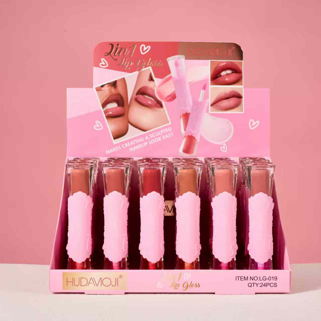Hudamoji 2in1 6 Nude Gloss + 6 Pink Magic Gloss