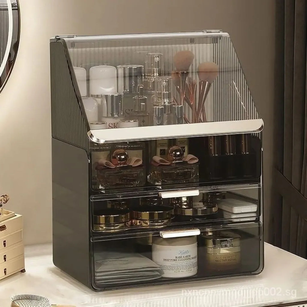 Multipurpose Dustproof Large Capacity Countertop Makeup Cosmetic Organizer Storage Box
