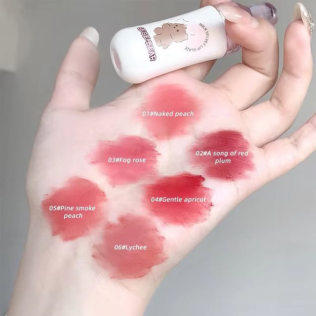 Gege Bear Milk Velvet Lip Gloss Pack of 6
