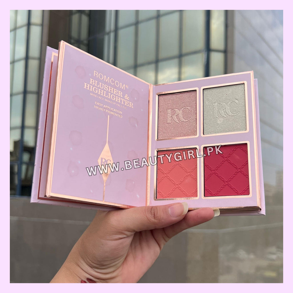 Romcom Mini Face Makeup Palette  Eyeshadow, Blusher, Highlighter & Lipgloss