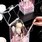 Acrylic Makeup Brush Holder Storage Box With Pearls