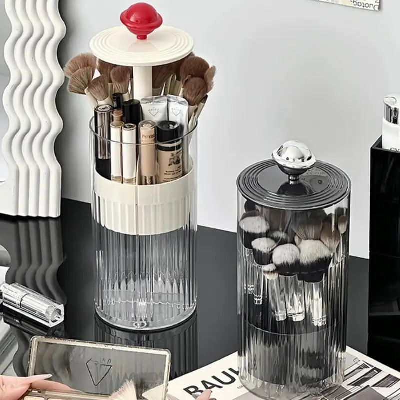 Press Type Automatic Desktop Makeup Cosmetic Brush Organizer Storage Box16258