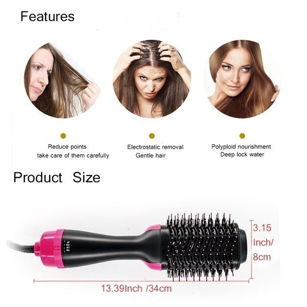 One Step Solution Hot Air Brush (Dryer + Straightener)