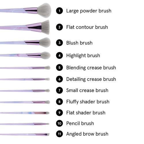 BH Cosmetics Lavender Luxe Brush Set 11 Pieces