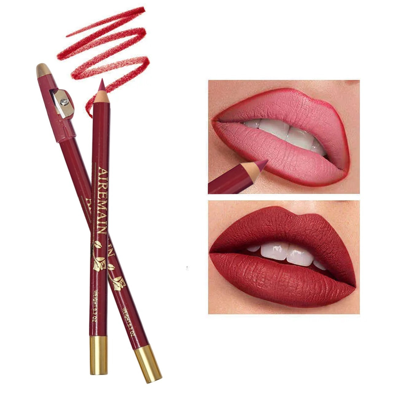 Airemain Lip Liner With Sharpener 12Pcs Set