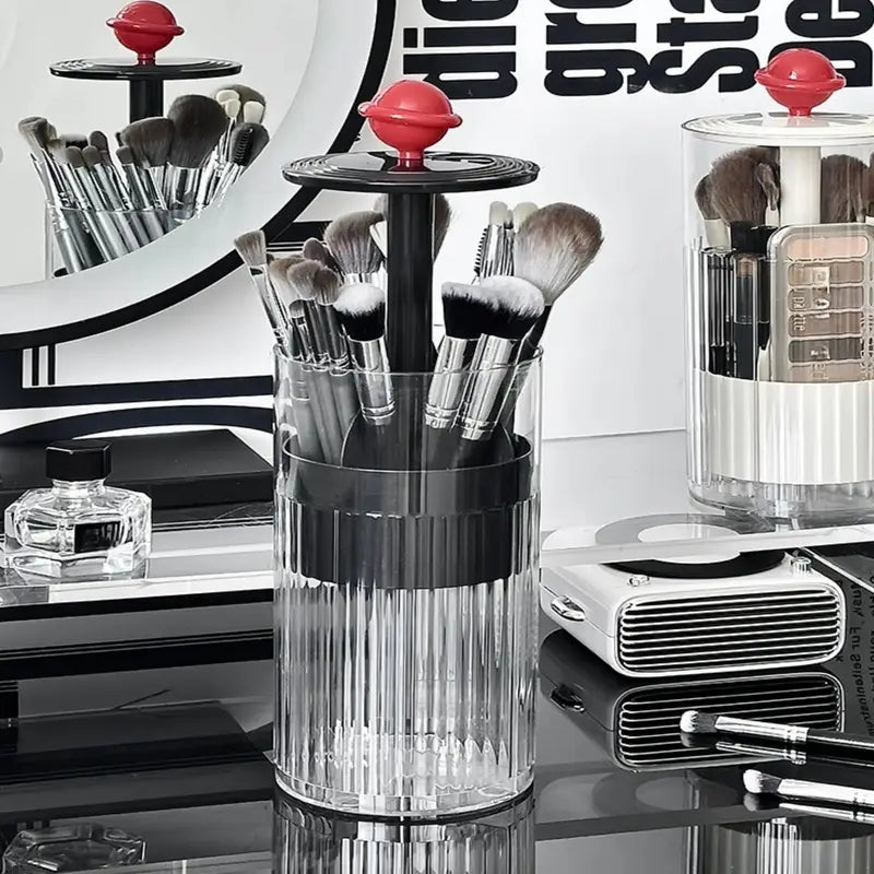 Press Type Automatic Desktop Makeup Cosmetic Brush Organizer Storage Box16258