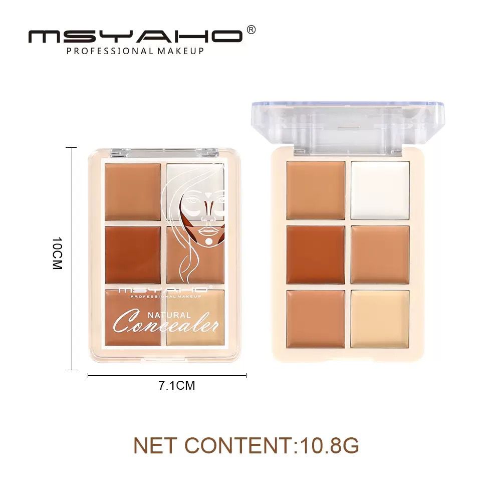 MSYAHO Professional 6 Color  Natural Concealer Palette