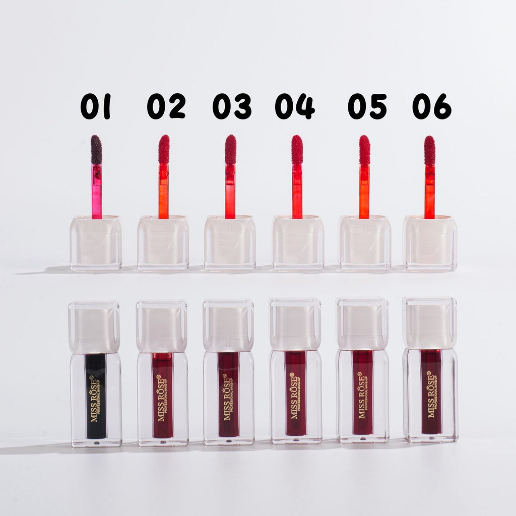 Miss Rose Crystal No Transfer 2in1 Lipstick Tint & Liquid Blusher 6pcs Set