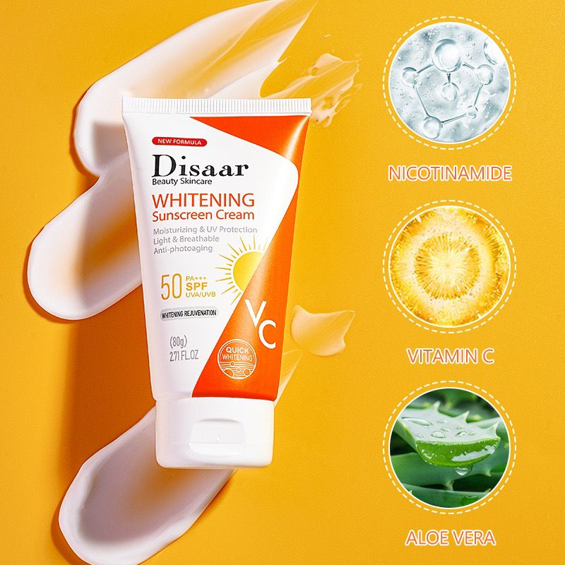 Disaar Whitening Moisturizing & UV Protection Light & Breathable Anti Ageing 50SPF Sunscreen Cream 80g