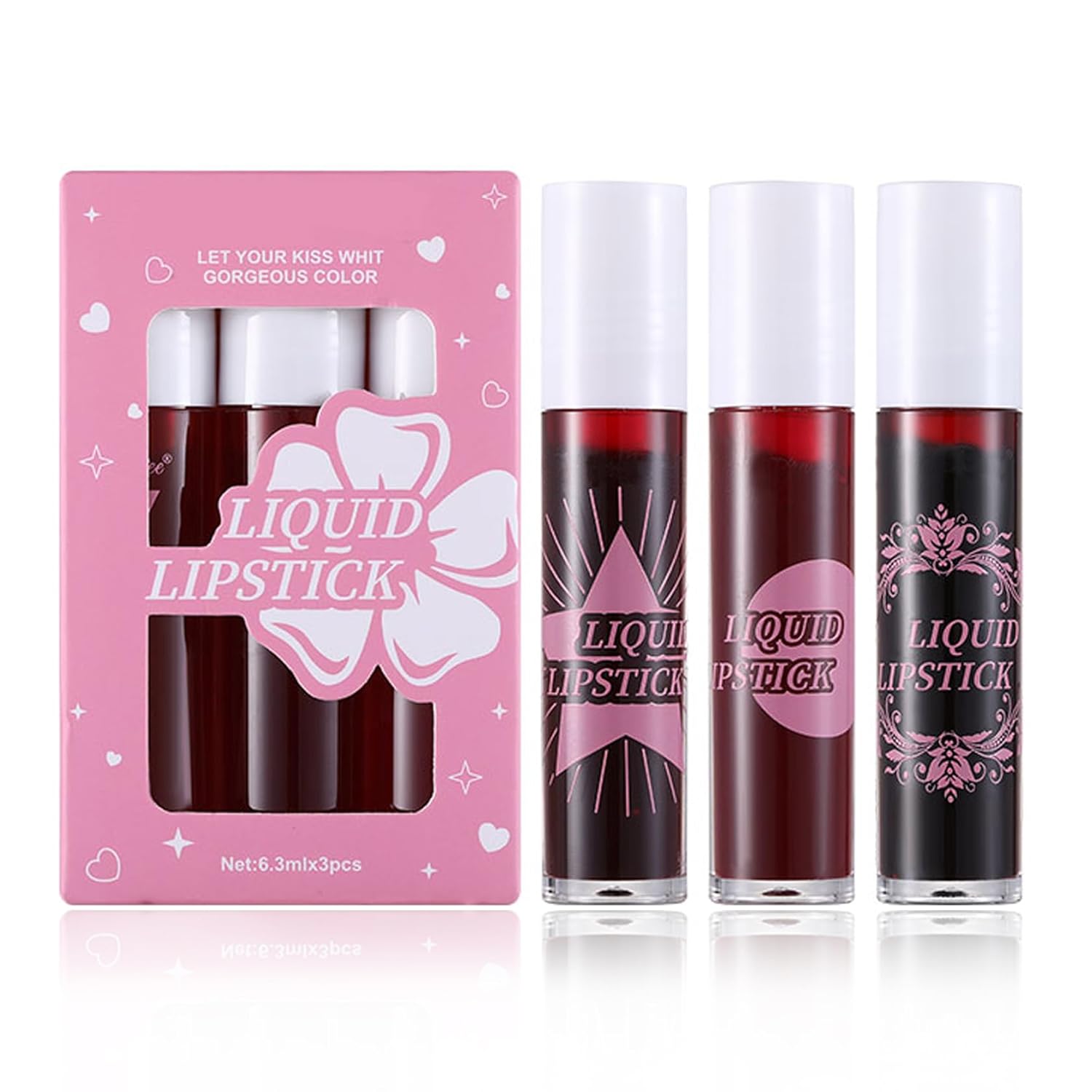 Dragon Ranee Let Your Kiss With Gorgeous Color LIQUID LIPSTICK 3 Pcs in Box