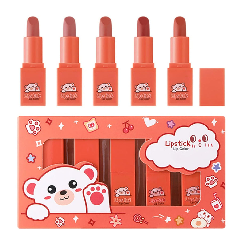 Dragon Ranee Kitty Matte Lipstick Lip Color 5Pcs Set