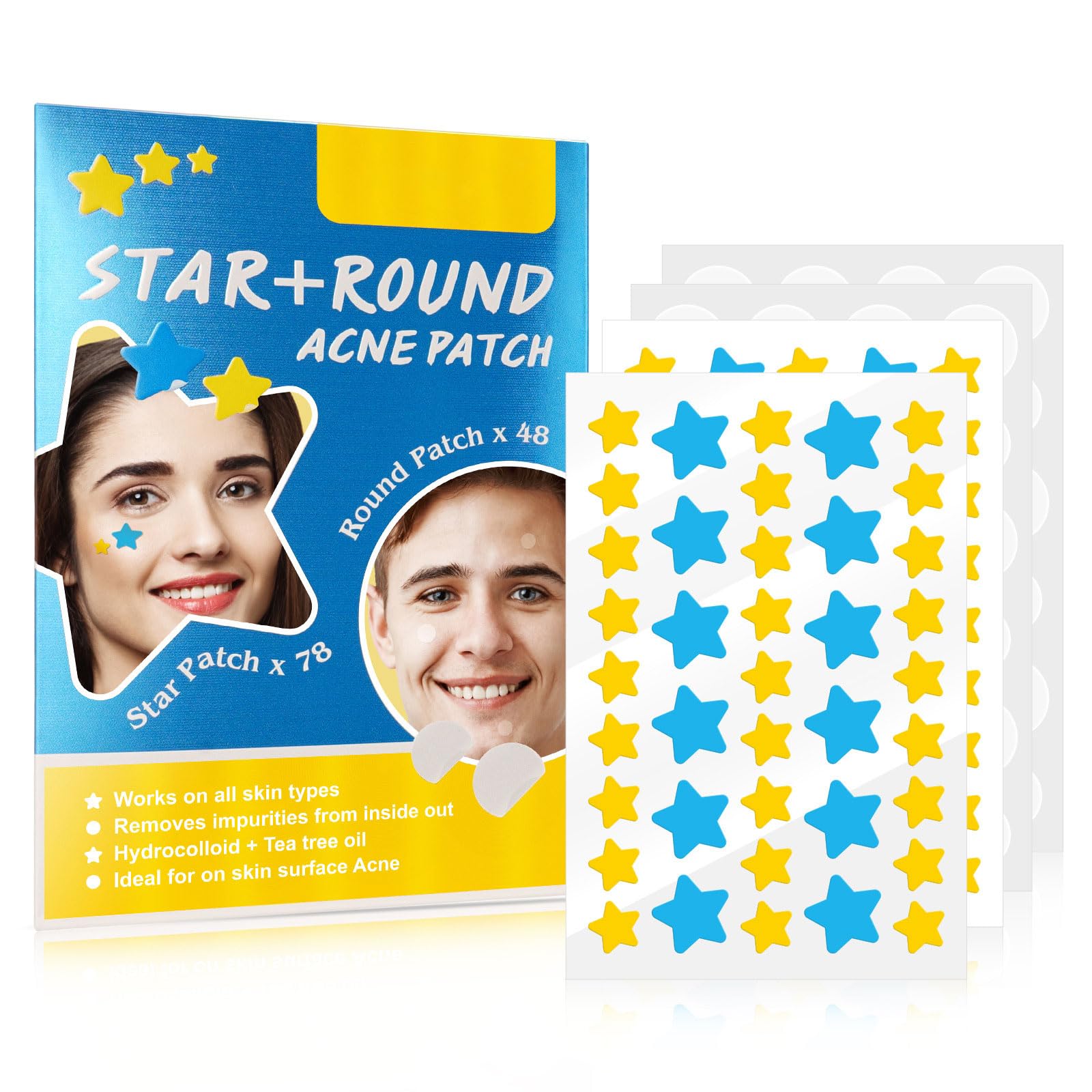Sadoer Acne Patches Round Plus Star 36 Patches