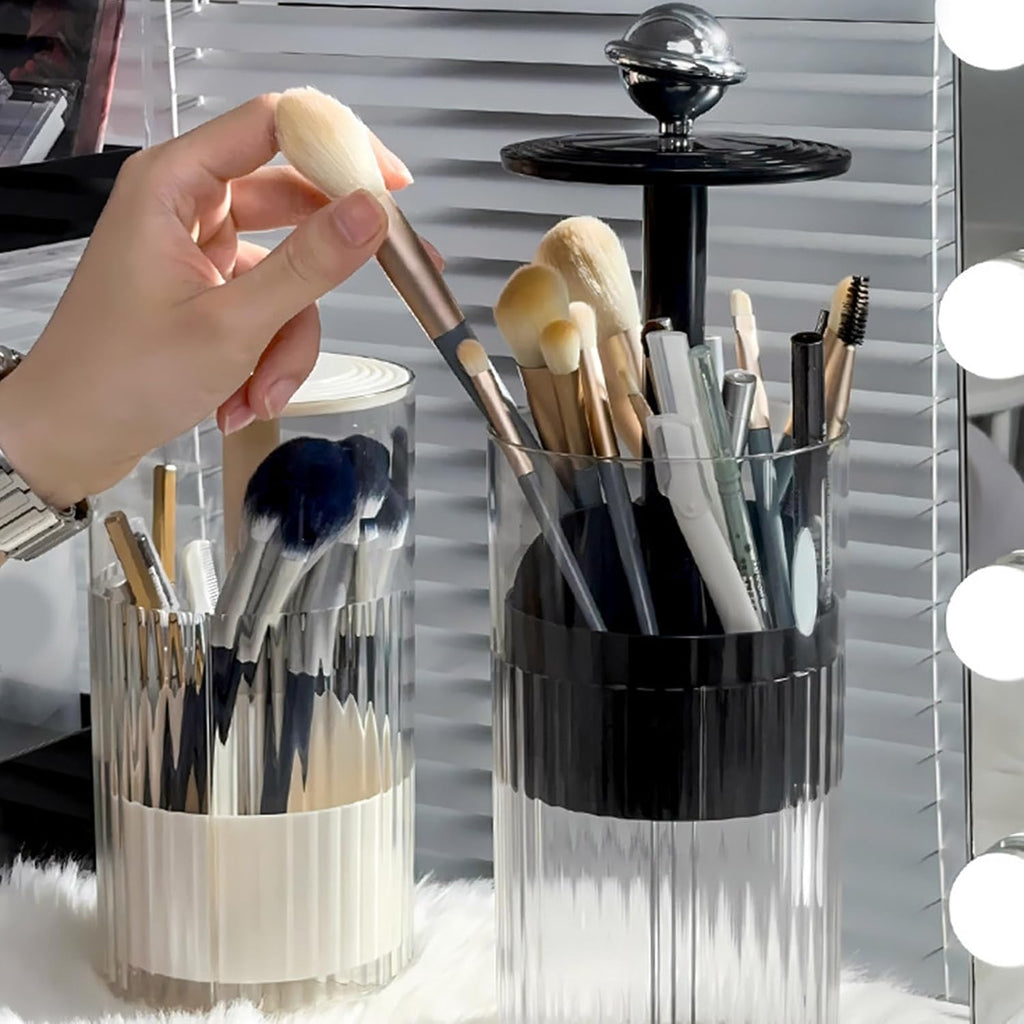 Press Type Automatic Desktop Makeup Cosmetic Brush Organizer Storage Box16258