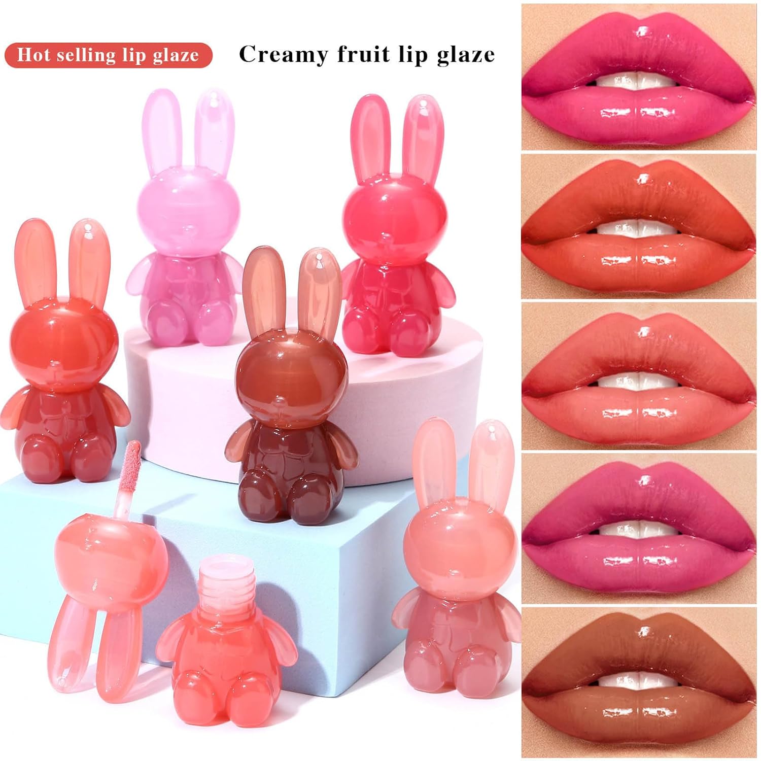 Miss Lara 6 Colors Rabbit Glossy Lip Gloss & Moisturizer