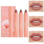 Dragon Ranee Light Luxury Nude Matte Lipstick Lip Crayon 3Pcs Set