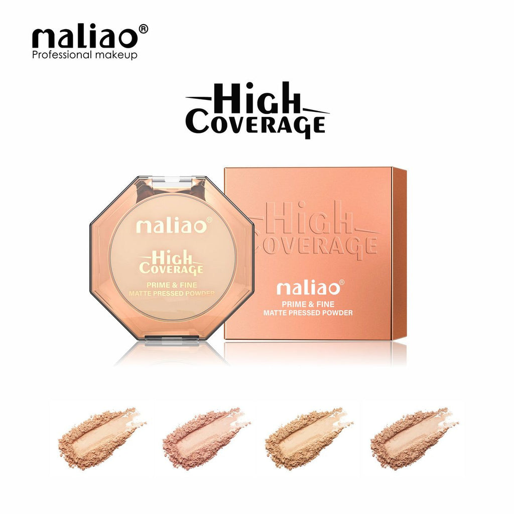Maliao High Coverage Prime Fine Matte Pressed Powder  Long Lasting Compact Powder for Flawless Skin