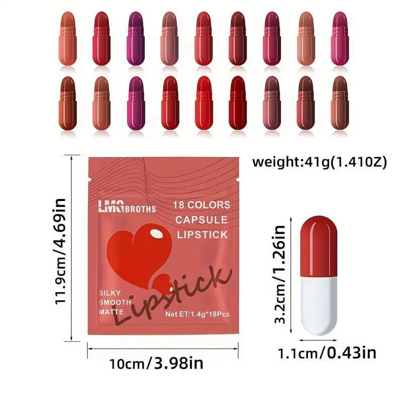 New 18pcs Mini Lipsticks Pouch