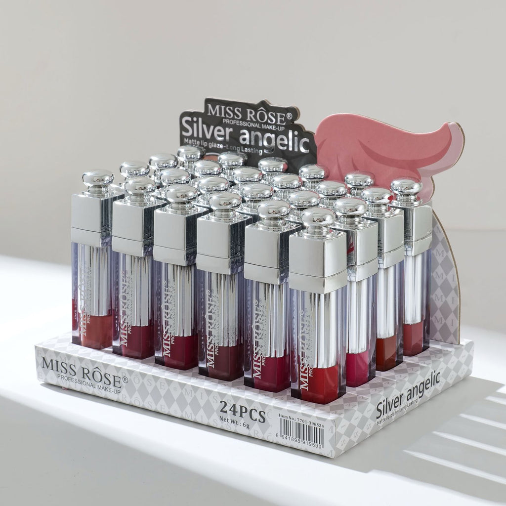 Miss Rose New Silver Angelic Matte Lip Glaze Lip Gloss Pack Of 6Pcs Set