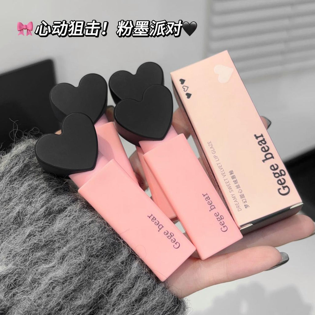Gege Bear Dream Love Heart Lipstick Velvet Matte Lip Gloss Pack of 6